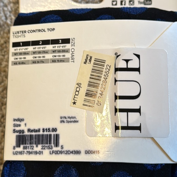 NWT Black Tights With Blue Polka Dots - Picture 4 of 6